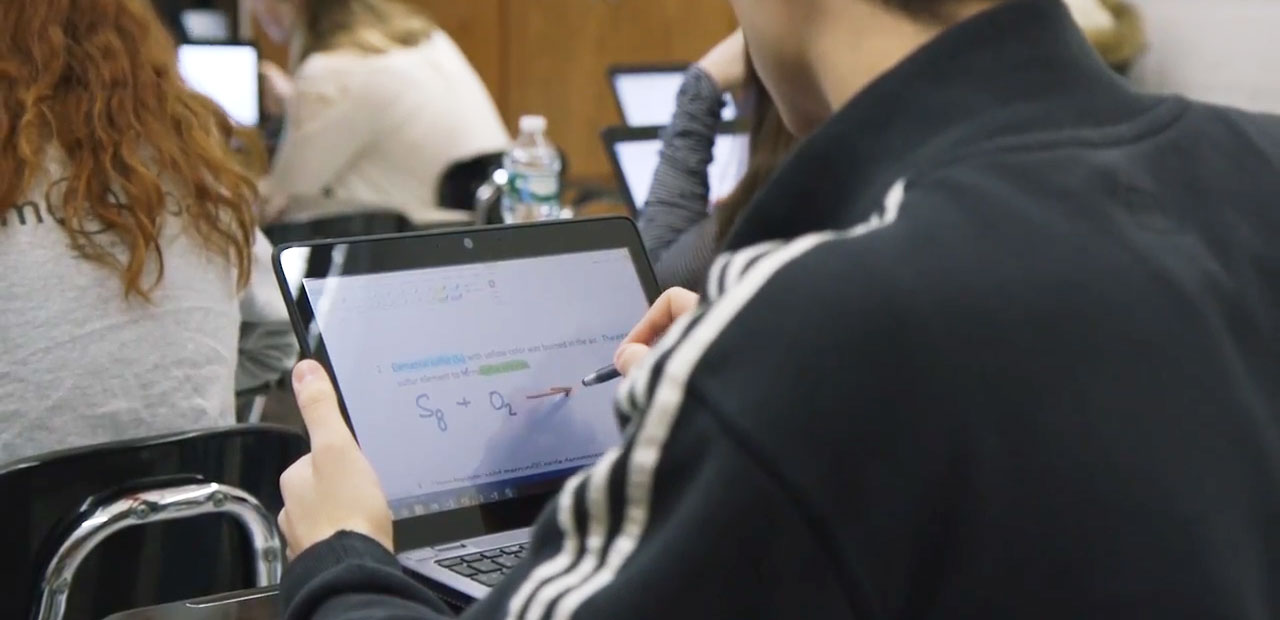 OneNote’s collaboration space encourages students to work together on the same document at the same time, whether it’s a shared writing project or gathering data for a science lab report.
