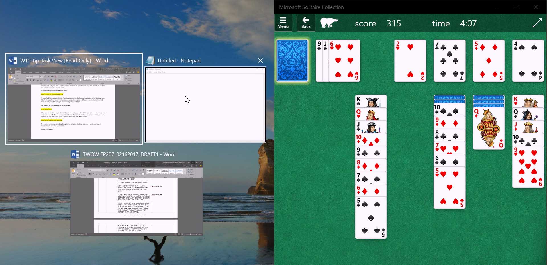Windows 10 Tip: Stay organized with Task View and Snap