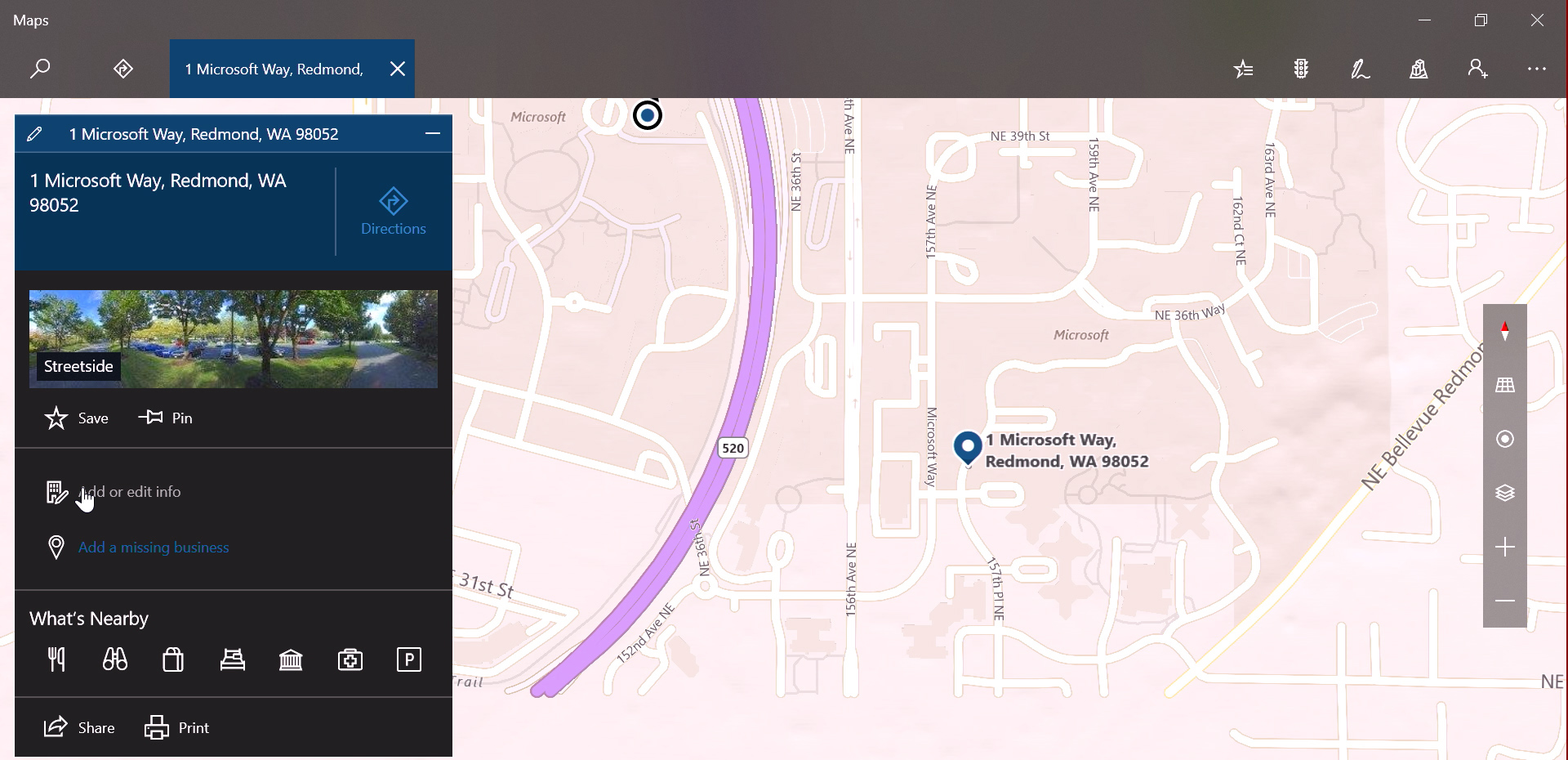 Windows 10 Maps app