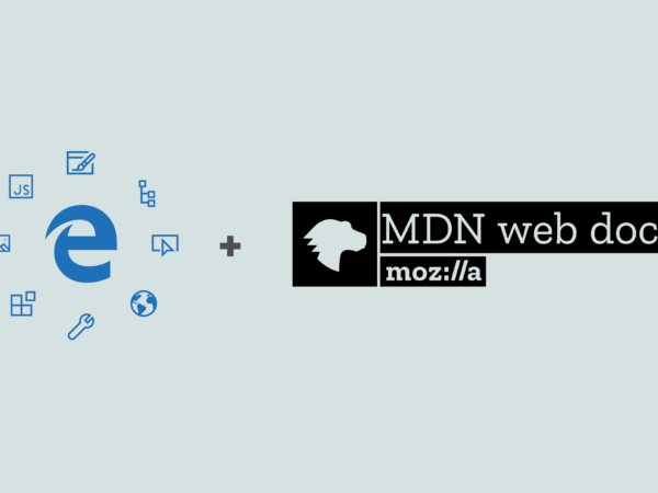 Illustration showing the Edge logo alongside the MDN web docs logo