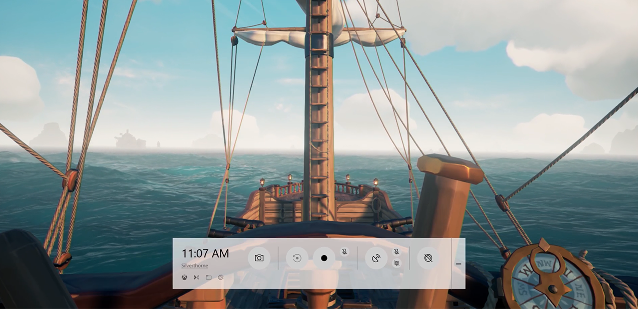 The improved Game bar shows up on the screen of a game