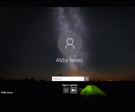 скриншот как настроить пароль Windows Hello прямо с экрана блокировки