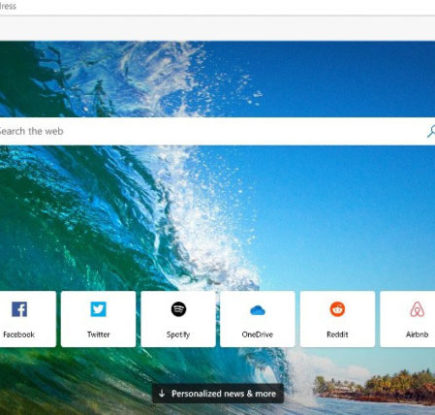 Скриншот нового браузера из Microsoft Edge Beta Channel