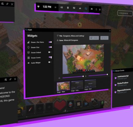 Снимок экрана. Новые виджеты для Xbox Game Bar