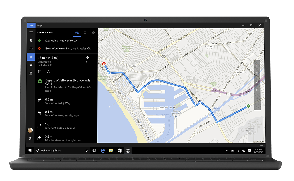 Maps in Windows 10
