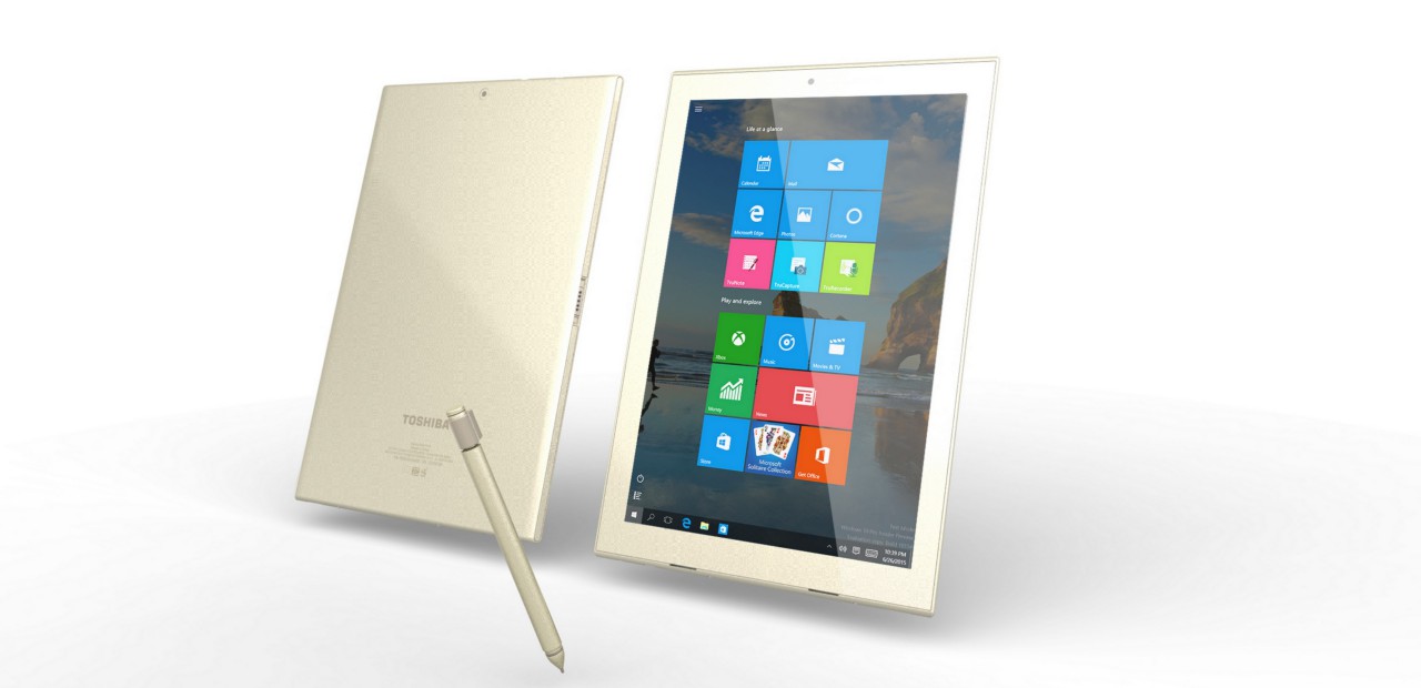The Toshiba dynaPad shown as a tablet