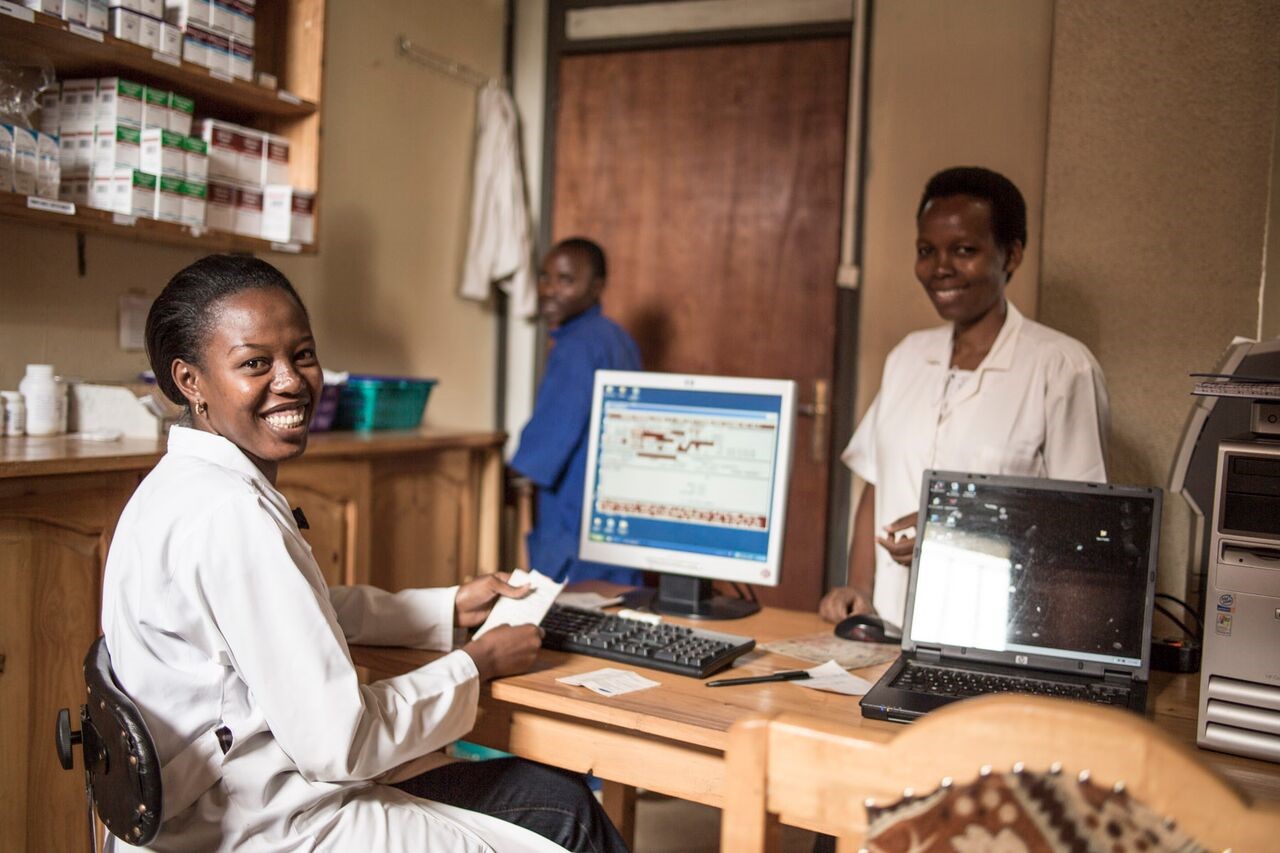 Clinic staff at WE-ACTx for Hope in Kigali, Rwanda
