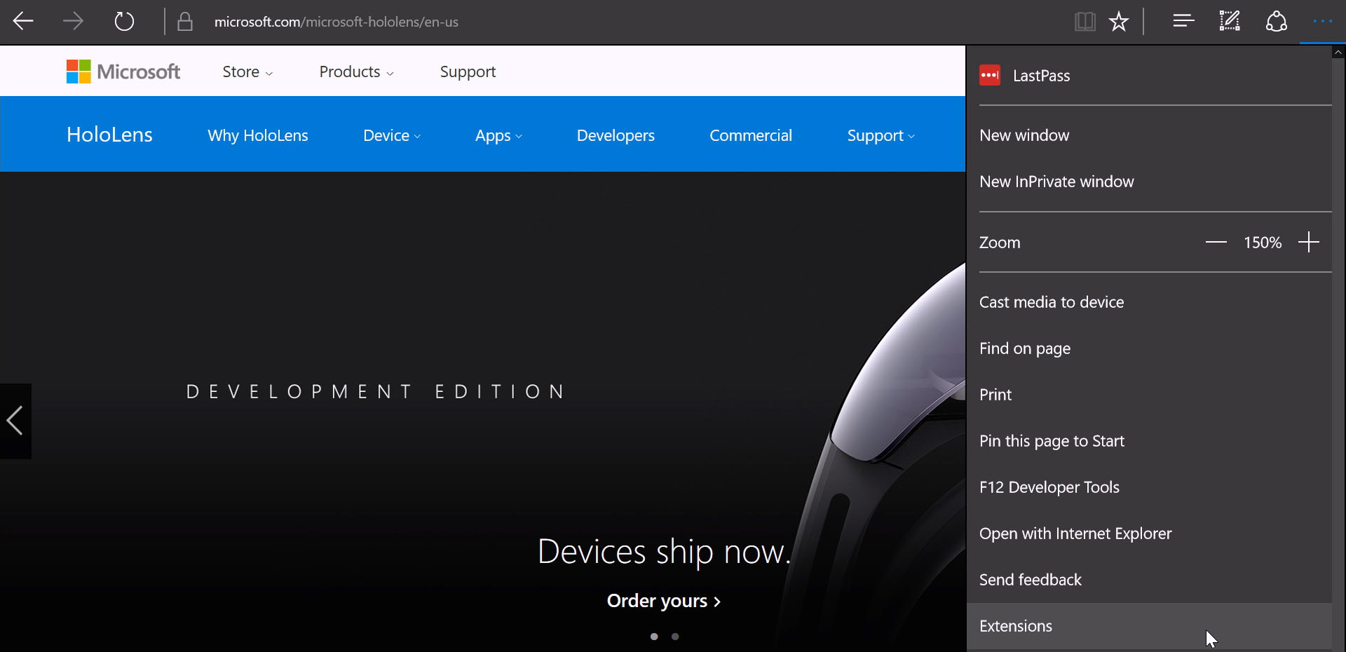 Microsoft Edge extensions