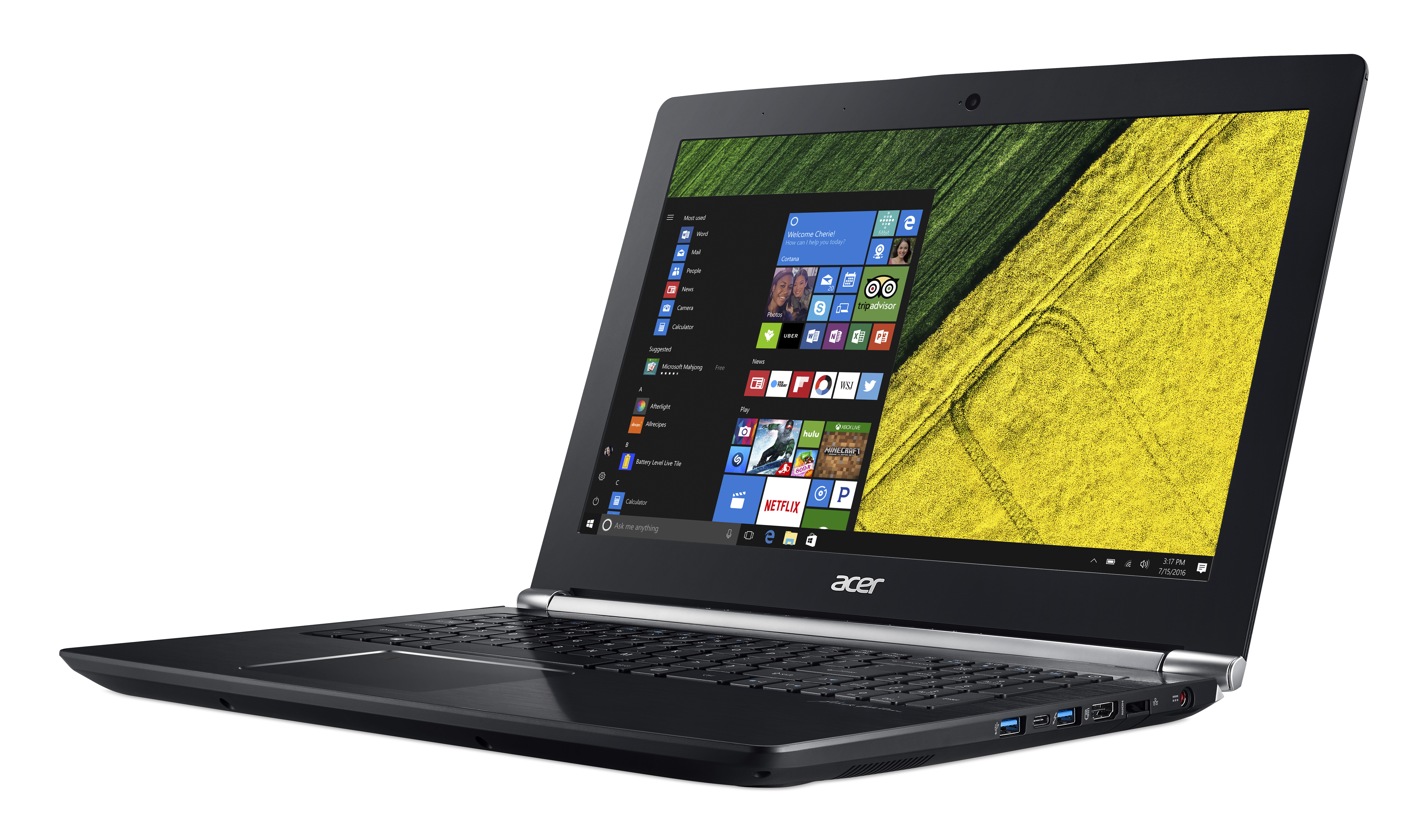 The Aspire V Nitro Black Edition powered by Windows 10