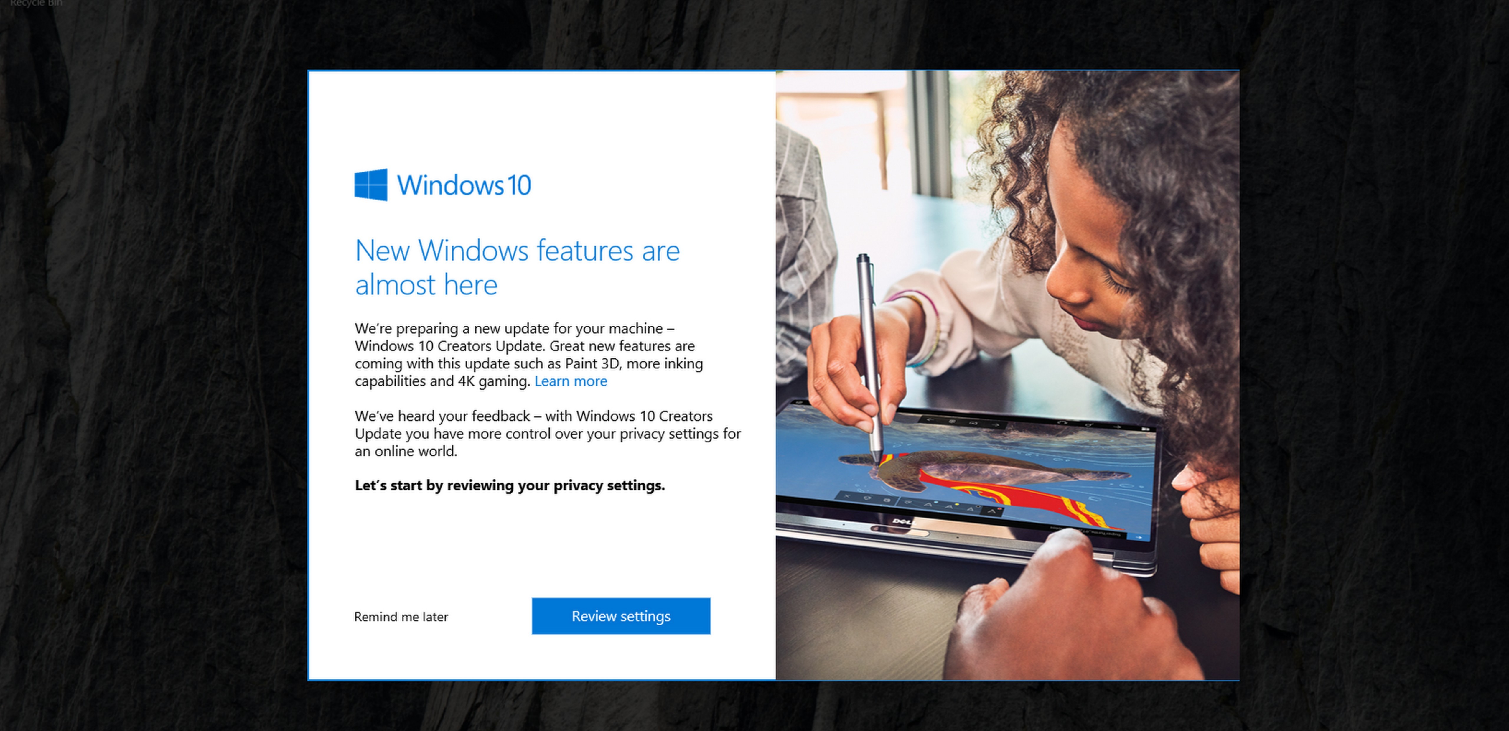 New Update Deployment and Privacy Settings Controls in the Creators Update