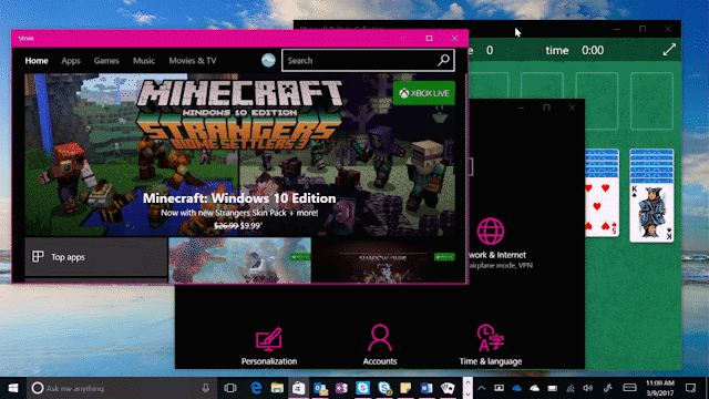 Minimize all your open windows with Windows key + M