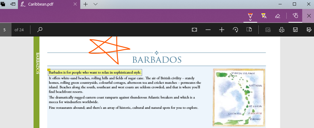 Text highlighting and handwritten notes