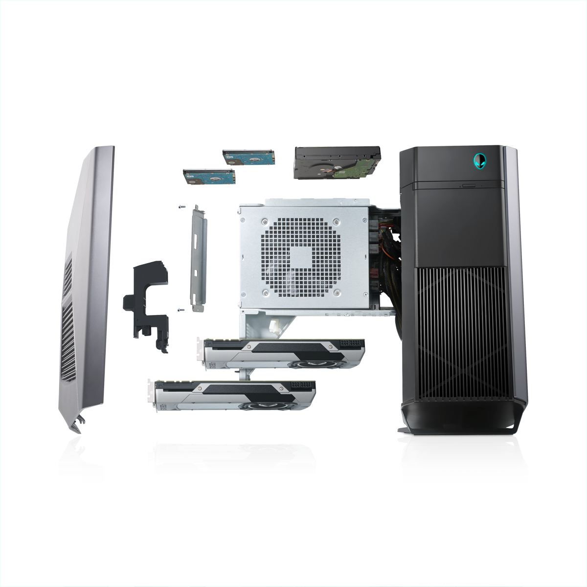 the components of Alienware Aurora gaming desktop