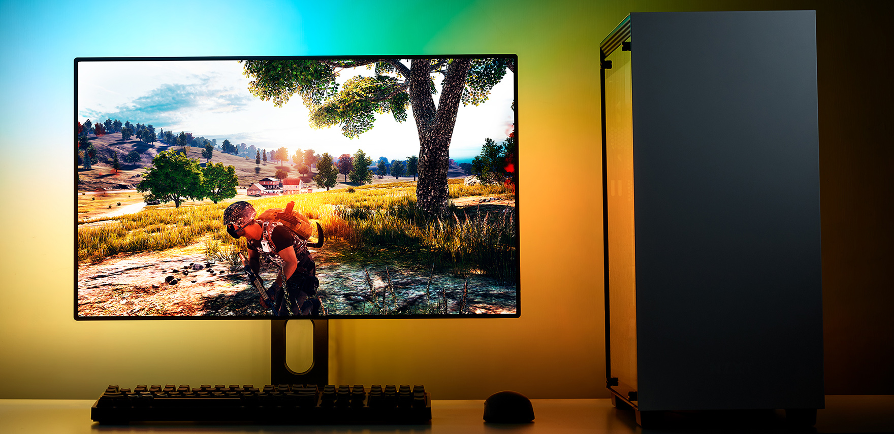Gaming PC with lighting effects