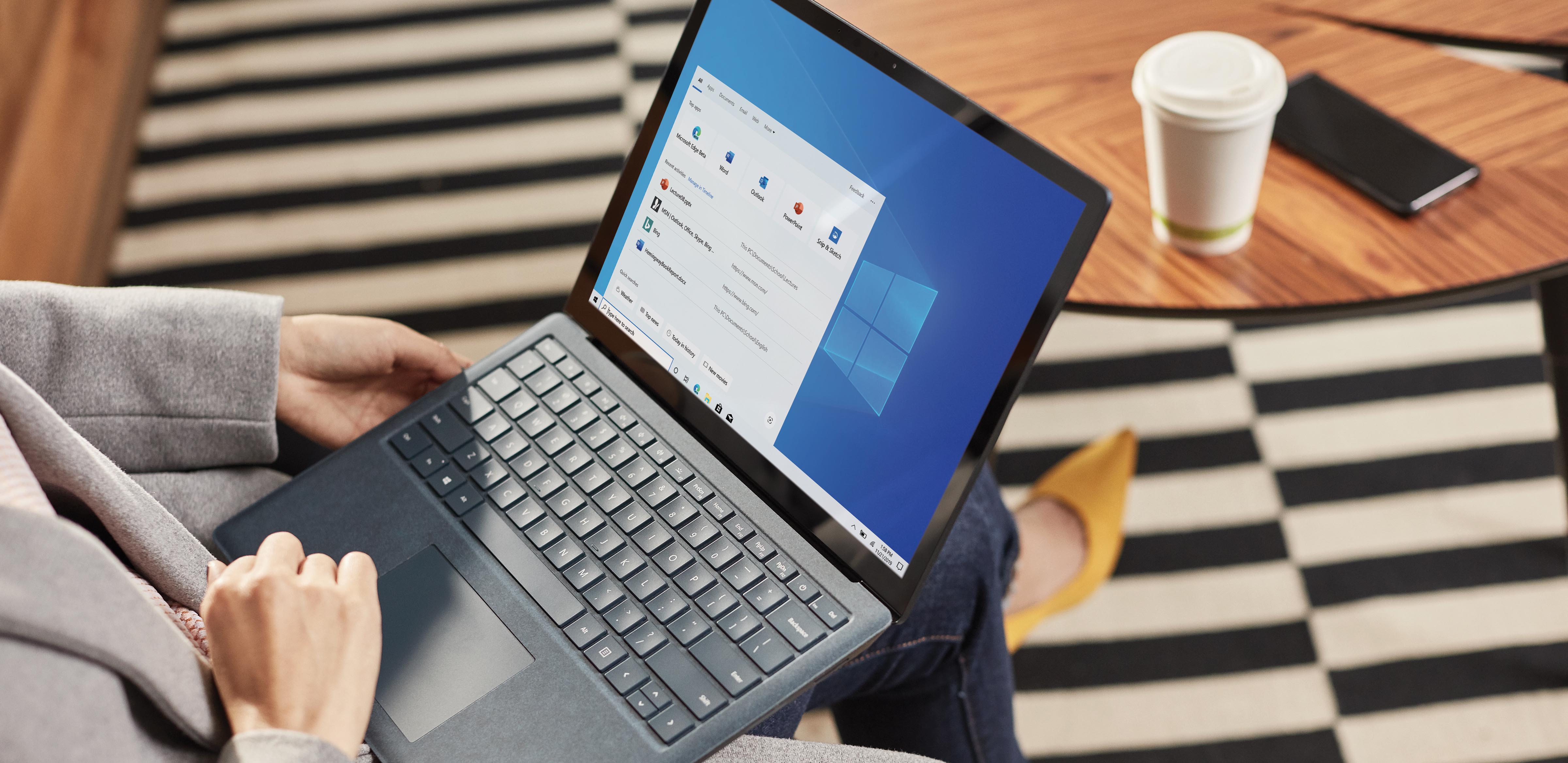 Windows Search on a laptop device