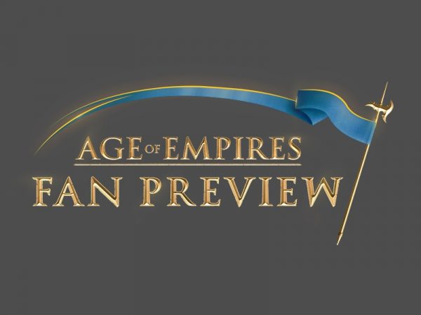blue and gold flag over logo