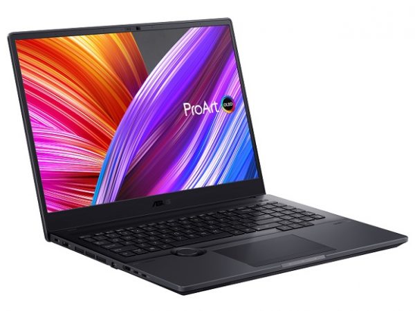 Laptop open and facing right