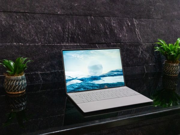 Dell XPS 13 Plus laptop open and on a desk