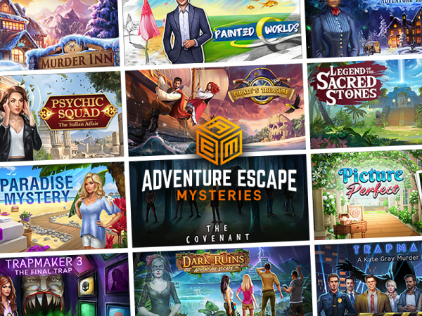 Collage of Adventure Escape Mysteries panels