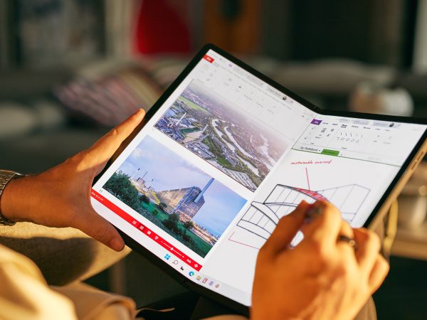 Lenovo ThinkPad X1 Fold in a person's hands