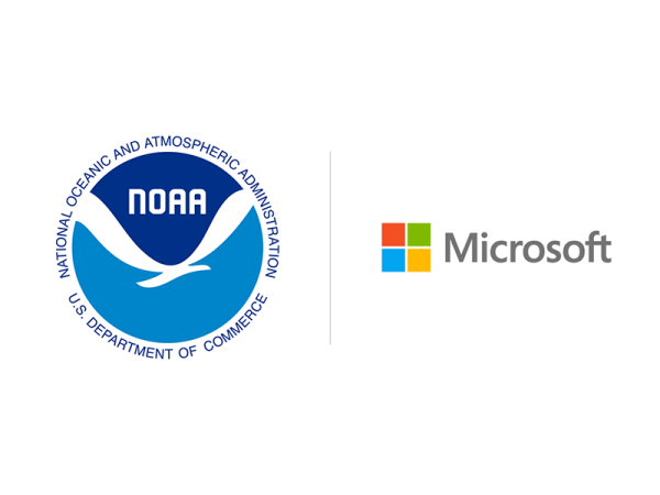 Logos for NOAA and Microsoft