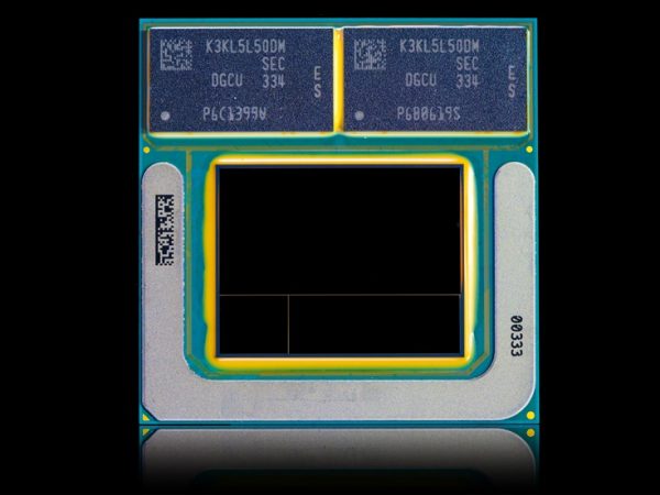 Close-up of processing chip