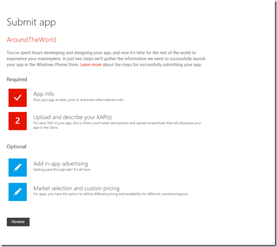 We've made it easier to submit apps in Windows Phone Dev Center.