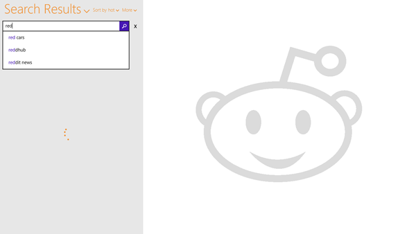 A sample screenshot of the new integrated search box in Windows 8.1