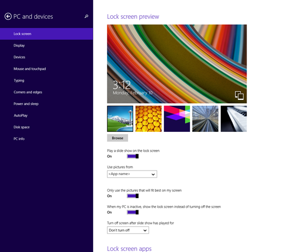 When the user clicks Allow, your settings update to reflect that your app is providing images for the slide show