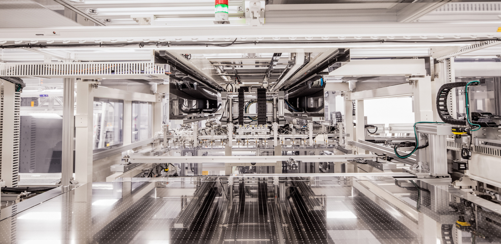 Close up shot of an electronics factory.