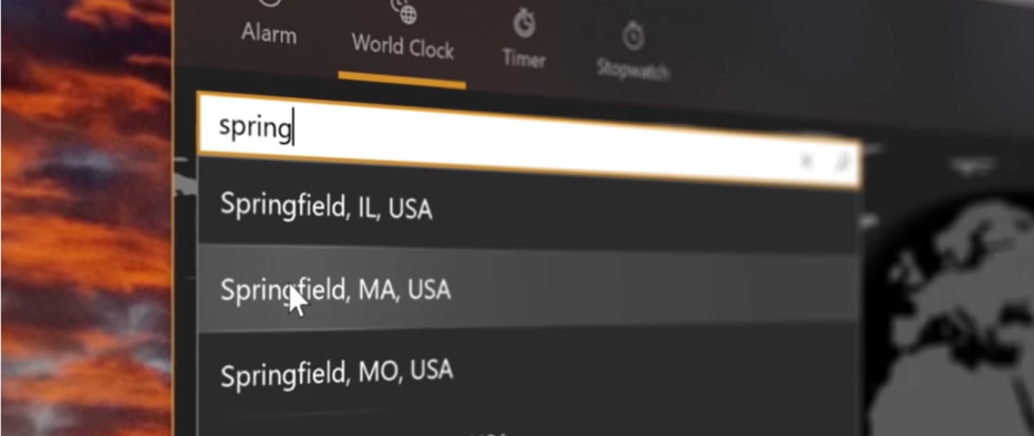 Screenshot of Engaging UI powered by WinUI in Alarms & Clock app