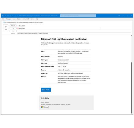 Microsoft 365 Lighthouse のアラートと通知の新機能