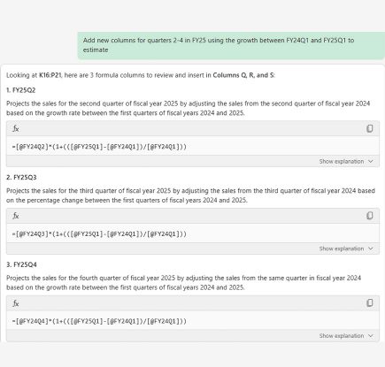 Copilot in Excel で売上データをすばやく予測する(パート 9)