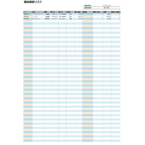 棚卸管理表 (備品)