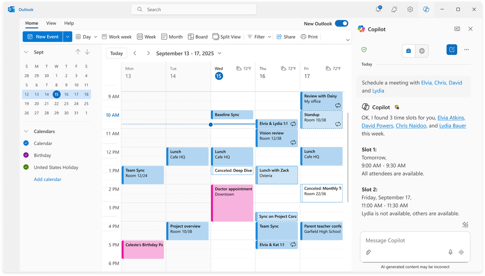 Copilot in Outlook のメール管理機能を改良