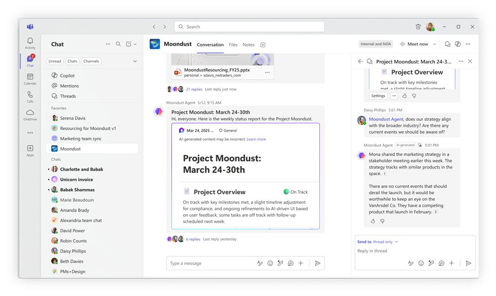 Teams の各チャネルでチャネル エージェント