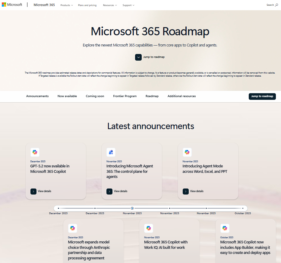 Microsoft 365 ロードマップ