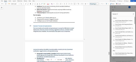 Copilot in Word での引用元の表示
