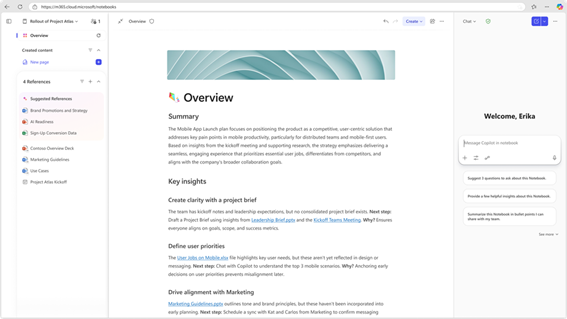 Copilot ノートブックのユーザー エクスペリエンスがリニューアルされ、より直観的に操作や作業を行えるようになりました。