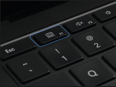専用のキーボードキー（F1）を使用して、統合型プライバシースクリーンを迅速に切り替えることができます。