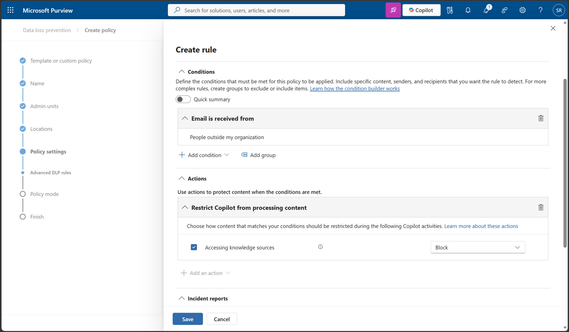 DLP for external email
