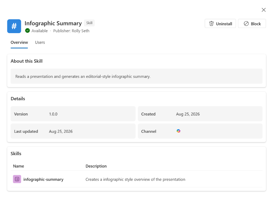 管理者は、承認済みの Skills を特定のユーザー、グループ、または組織全体に公開できるようになりました。