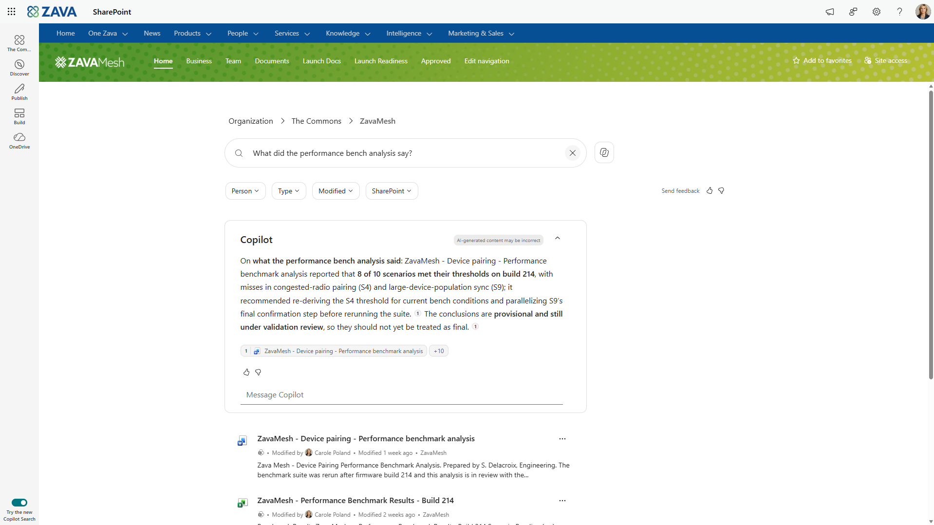 Copilot Search は、SharePoint と OneDrive 全体の既定の検索エクスペリエンスになります。
