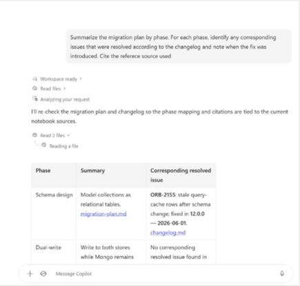 Copilot Notebooks が Markdown、プレーン テキスト、リッチ テキストのファイルに対応