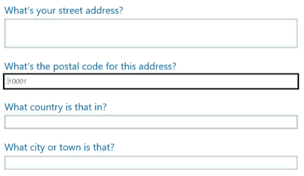 Animation showing Microsoft Edge interacting with the Ajax-driven auto-complete.