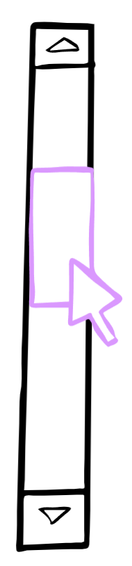 Illustration of a mouse pointer dragging a scroll bar