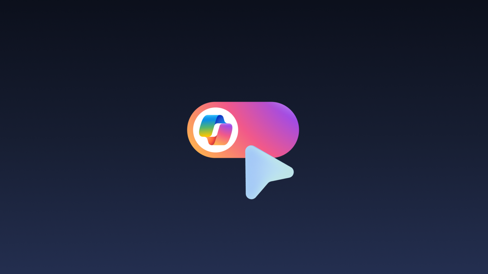 Copilot icon with an arrow icon pointing to it.