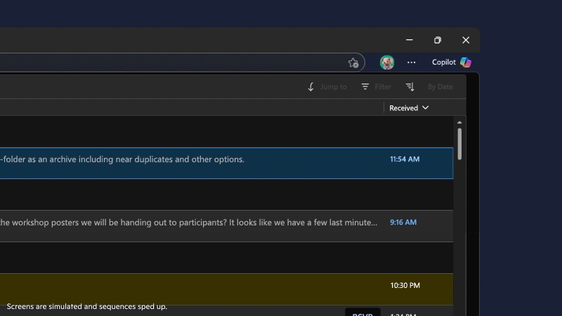Animated GIF showing Copilot Actions in Edge.