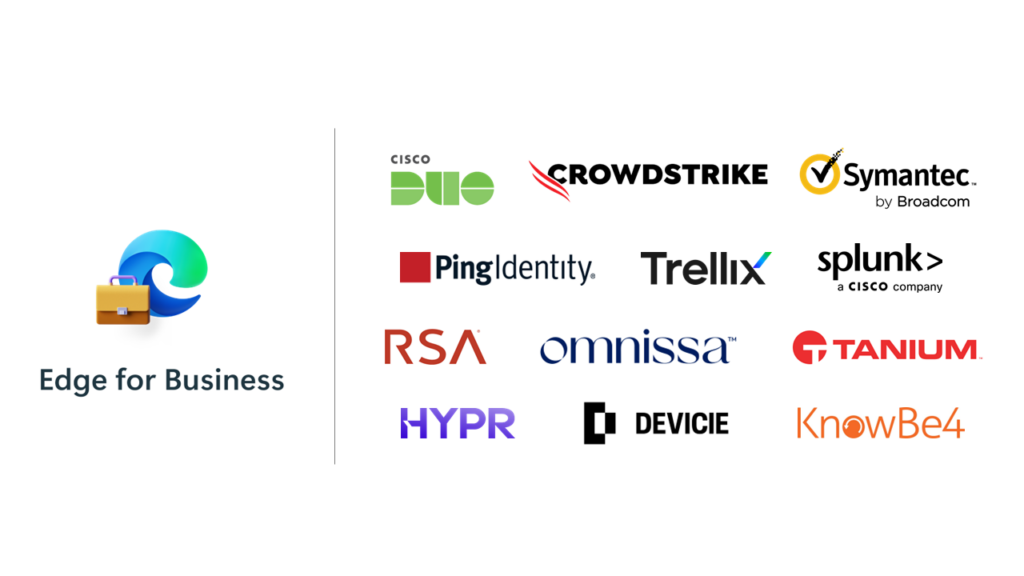 Edge for Business logo next to a collection of 12 logos