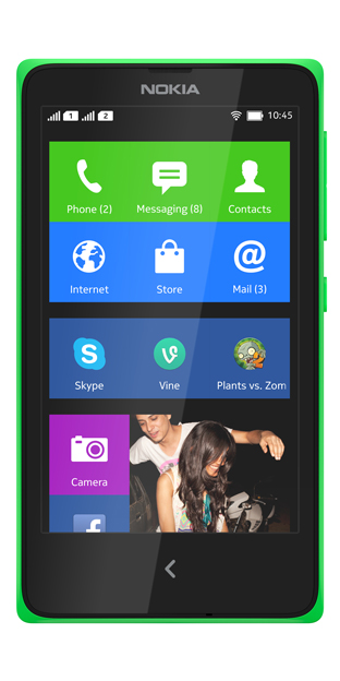 Nokia X+ with home screen